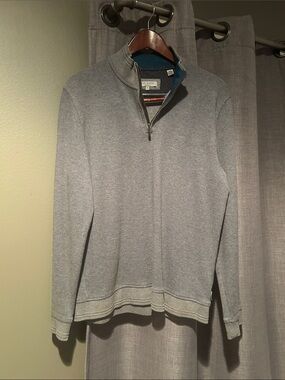 Ted Baker London Light Gray Quarter-Zip Sweater